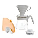 Ver imagem 1 de Kit Cafeteira em Acrílico Hario V60-02 Cinza Claro - Vcsd-02-Pgr