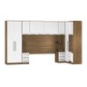 Quarto Modulado Completo Casal 10 Portas 09 Gavetas c/ Espelho Irlanda Amendola Branco Demóbile - 2