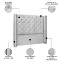 Ver imagem 3 de Cabeceira Casal Cama Box 140cm Louise S06 Linho Grigio - Mpozenato