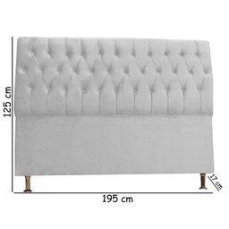 Cabeceira de Cama Box Eliane King 195 Cm Suede Prata Dimazza Móveis - Prata - 2