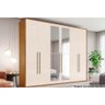 Guarda Roupa Casal 6 Portas e 6 Gavetas C/ Espelho Atalaia Nature/off White - Henn - 1