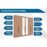 Guarda Roupa Casal 6 Portas e 6 Gavetas C/ Espelho Atalaia Nature/off White - Henn - 2