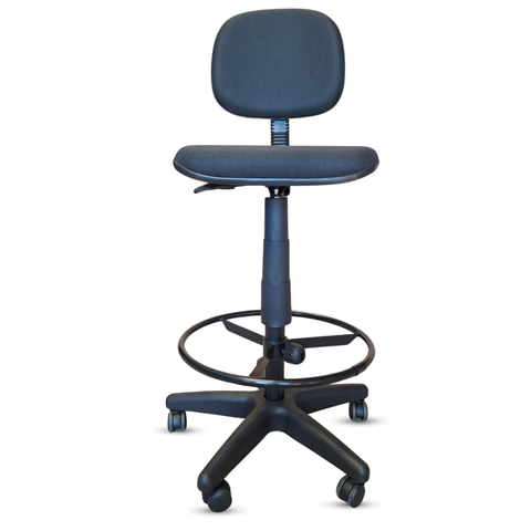 Cadeira Caixa Alta Ergonômica Nr17 Giratória com Aro Estofada Portaria Recepção Balcão Supermercado