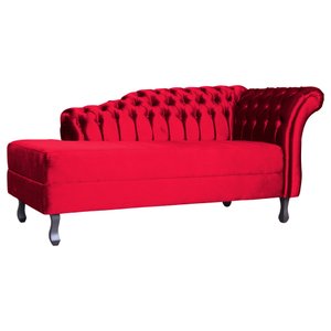 Recamier Stylos Lado Direito Veludo Cores - DS Estofados Vermelho
