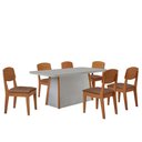 Ver imagem 3 de Mesa de Jantar Diane 180cm Tampo Mdf Vidro Canto Copo com 6 Cadeiras Copper