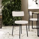 Ver imagem 2 de Cadeira Decorativa Estofada Para Sala De Jantar Barcelona F01 Linho Bege - Lyam Decor
