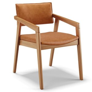 Cadeira para Sala de Jantar Estar Living Giorgia L02 Couríssimo Canela - Lyam Decor