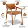 Cadeira para Sala de Jantar Estar Living Giorgia L02 Couríssimo Canela - Lyam Decor - 4