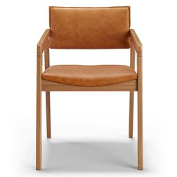 Cadeira para Sala de Jantar Estar Living Giorgia L02 Couríssimo Canela - Lyam Decor - 3