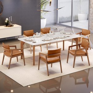 Cadeira para Sala de Jantar Estar Living Giorgia L02 Couríssimo Canela - Lyam Decor