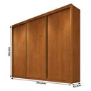 Ver imagem 2 de Guarda Roupa Casal Londres Plus 3 Portas 6 Gavetas Cinamomo - Novo Horizonte