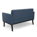 Ver imagem 3 de Sofá Namoradeira 2 Lugares Base de Madeira Preto Elisa Suede D03 - D'Rossi Cor Azul Marinho