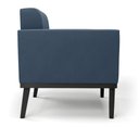 Ver imagem 2 de Sofá Namoradeira 2 Lugares Base de Madeira Preto Elisa Suede D03 - D'Rossi Cor Azul Marinho