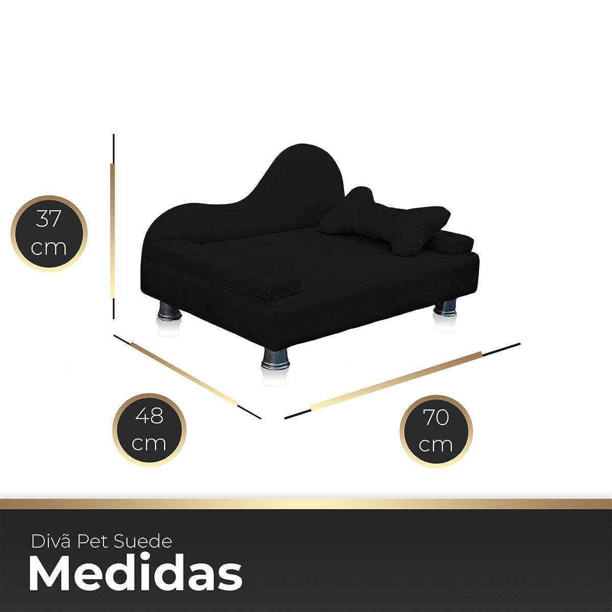 Mini Sofá Cama Divã Pet Cães e Gatos Orgânico Confortável e Reforçado Suede - 6