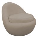Ver imagem 1 de Poltrona Decorativa Orgânica Kaira Base Fixa Veludo Bege - Nexta Casa