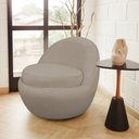 Ver imagem 2 de Poltrona Decorativa Orgânica Kaira Base Fixa Veludo Bege - Nexta Casa