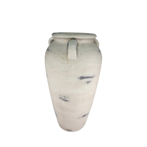 Vaso Decorativo em Ceramica Branco Rustico 31,5cm