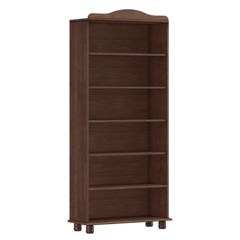 Livreiro Rubi Madeira Maciça Café - Fn