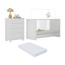 Ver imagem 1 de Berço 3 em 1 com Colchão Incluso e Cômoda 4 Gavetas Sol Multimóveis Mp4776 Branco