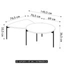 Ver imagem 4 de Mesa de Centro para Sala Pés Metálicos Zira e Nala D04 Bali - Mpozenato
