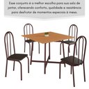 Ver imagem 3 de Conjunto Sala de Jantar 90x90 Ilhabela 4 Cad Marrom C- Preto