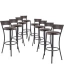 Ver imagem 1 de Kit 8 Banquetas Alta Forts Fibra UV Bar, Cozinha, Edícula, Sacada, Varanda, Terraço - Tabaco / Marro