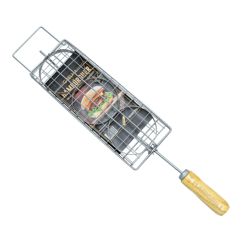 Grelha para Hambúrguer Gourmet Abre e Fecha Multiuso com Aros em Inox #304 Marivent