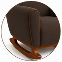 Ver mais imagens de Poltrona Amamentação Nuvem Base Balanço com Puff Suede:Suede Marrom