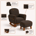 Ver imagem 2 de Poltrona Amamentação Nuvem Base Balanço com Puff Suede:Suede Marrom