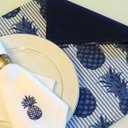 Ver imagem 3 de Kit com 4 Peças Jogo Americano Vivain Semi Impermeável Dupla Face Abacaxi