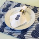 Ver imagem 1 de Kit com 4 Peças Jogo Americano Vivain Semi Impermeável Dupla Face Abacaxi