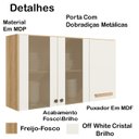 Ver imagem 3 de Armario Aereo e Balcao com Tampo 16982x16988 Freijo Off White Cristal Nicioli