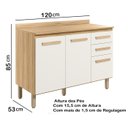 Ver imagem 4 de Armario Aereo e Balcao com Tampo 16982x16988 Freijo Off White Cristal Nicioli