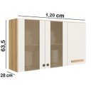 Ver imagem 5 de Armario Aereo e Balcao com Tampo 16982x16988 Freijo Off White Cristal Nicioli
