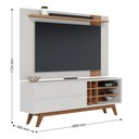 Ver imagem 2 de Rack Teba com Painel para Tv 70 Polegadas com Adega Vinhos Off White Matte Freijó