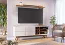 Ver imagem 4 de Rack Teba com Painel para Tv 70 Polegadas com Adega Vinhos Off White Matte Freijó