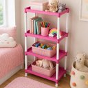 Ver imagem 5 de Prateleira Organizadora Rosa Infantil 4 Andares com Nichos Multiuso para Brinquedos Sapatos Lavander