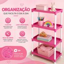 Ver imagem 7 de Prateleira Organizadora Rosa Infantil 4 Andares com Nichos Multiuso para Brinquedos Sapatos Lavander