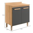Ver imagem 4 de Balcão de Cozinha Intenza 80cm Freijó-chumbo com Tampo Mdp - Nicioli Freijó-chumbo