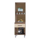 Ver imagem 2 de Paneleiro Multiuso Vitória 4 Portas 1 Gaveta com Nicho para Cozinha Cor:savana / Off White