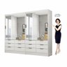 Closet Casal Duplo Sevilha 4 Portas Premium 12 Gavetas Carioca Móveis - 3