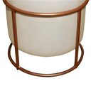Ver imagem 6 de Puff Redondo Decorativo para Sala Argola Grécia Bege Base Pés Bronze