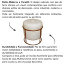 Ver imagem 5 de Puff Redondo Decorativo para Sala Argola Grécia Bege Base Pés Bronze