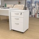 Ver imagem 2 de Gaveteiro Volante Escritório 2 Gavetas + Gaveta para Pasta Netmobil - Branco