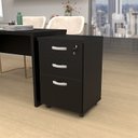 Ver imagem 2 de Gaveteiro Volante Escritório 2 Gavetas + Gaveta para Pasta Netmobil - Preto