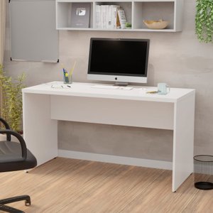 Mesa de Escritório 1.40x60 Tampo 30mm Netmobil - Branco