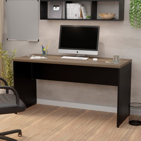 Mesa de Escritório 1.60x60 Tampo 30mm Netmobil - Nogal