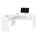 Ver imagem 3 de Mesa de Canto em L para Escritório 1.60x1.50 com Gaveteiro - Branco