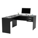 Ver imagem 3 de Mesa de Canto em L para Escritório 1.20x1.50 com Gaveteiro - Preto