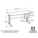 Ver imagem 4 de Mesa de Escritório Escrivaninha 1.20x60 Pé Metal C/gaveteiro Netmobil